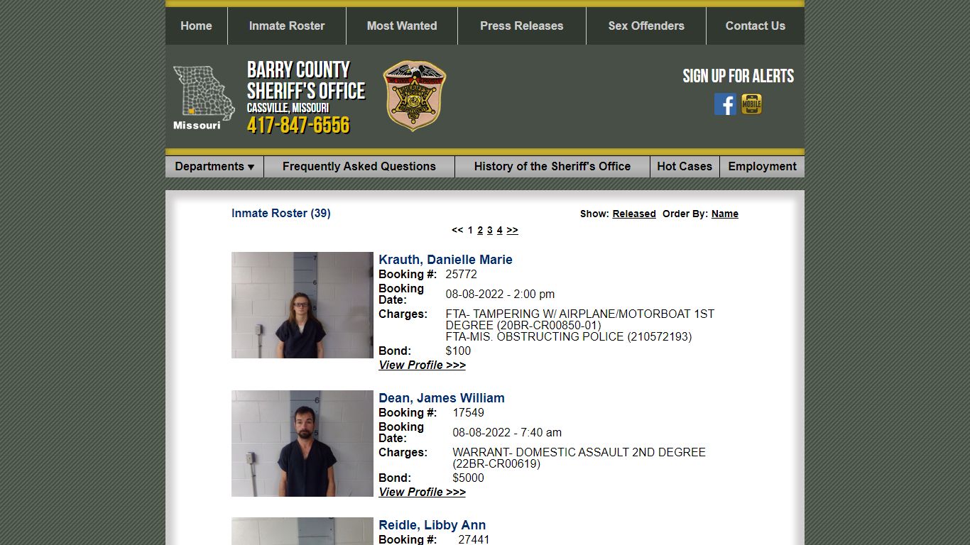 Inmate Roster - Barry County Sheriff's Office